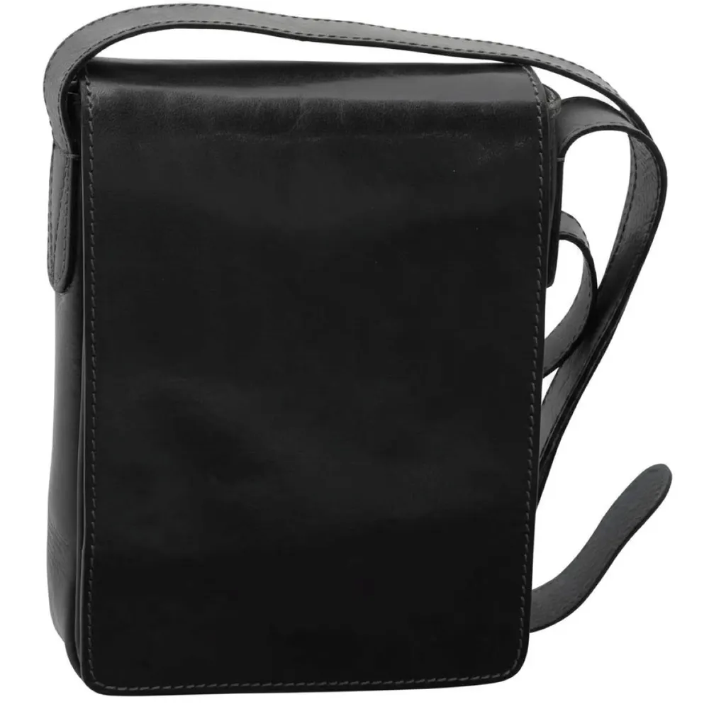  Cowhide leather cross body bag- Black