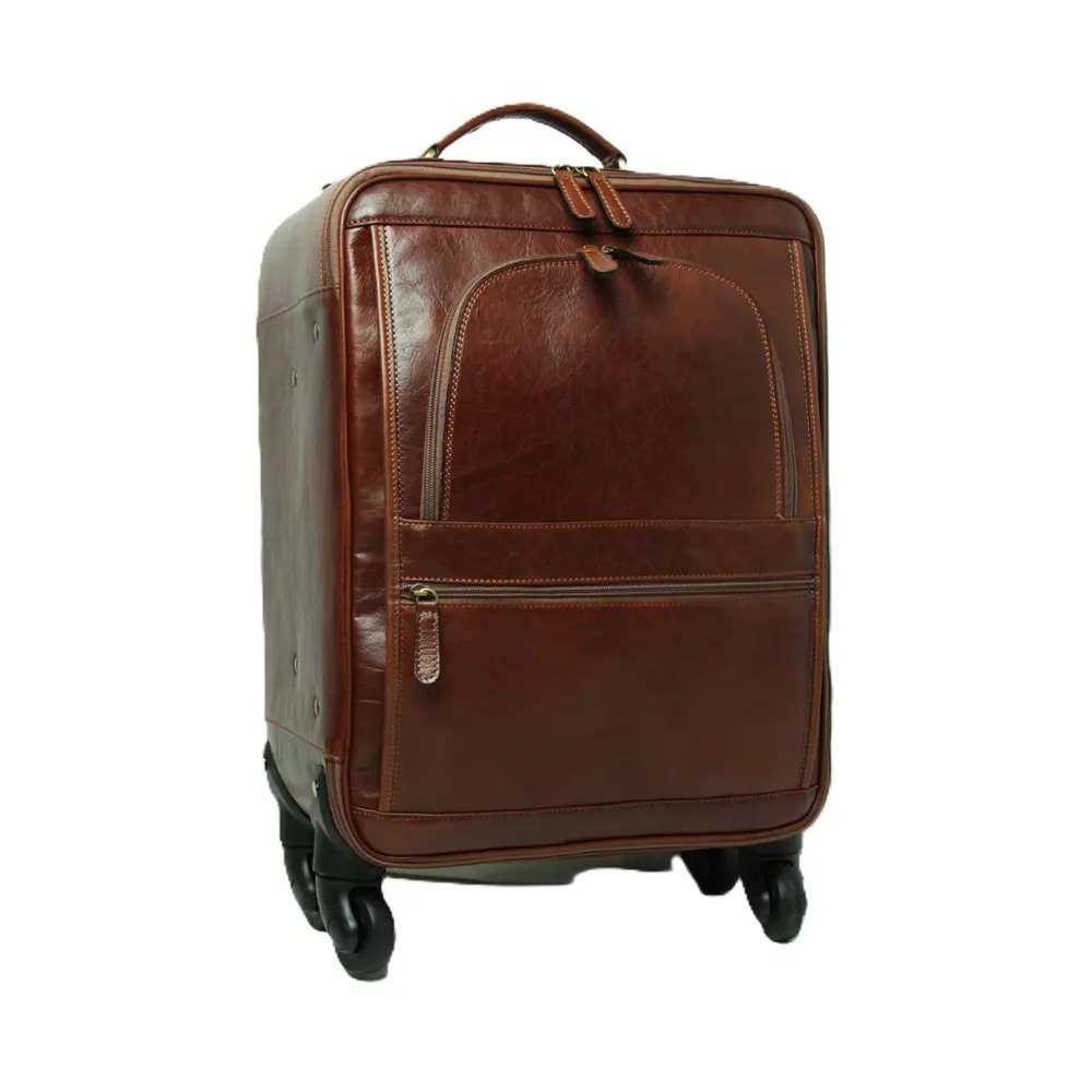 Leather trolley - brown