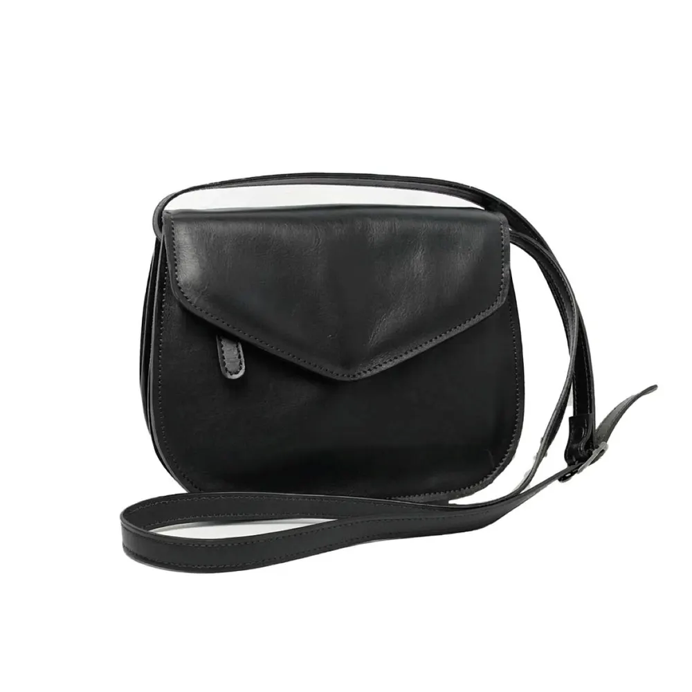 Full grain calfskin shoulder bag - Black