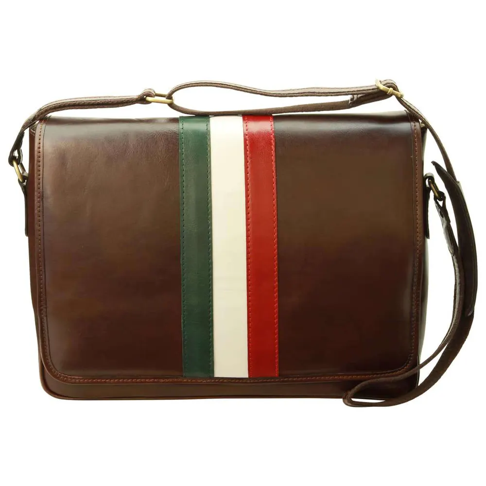 Italian Flag - Messenger Bag - Brown