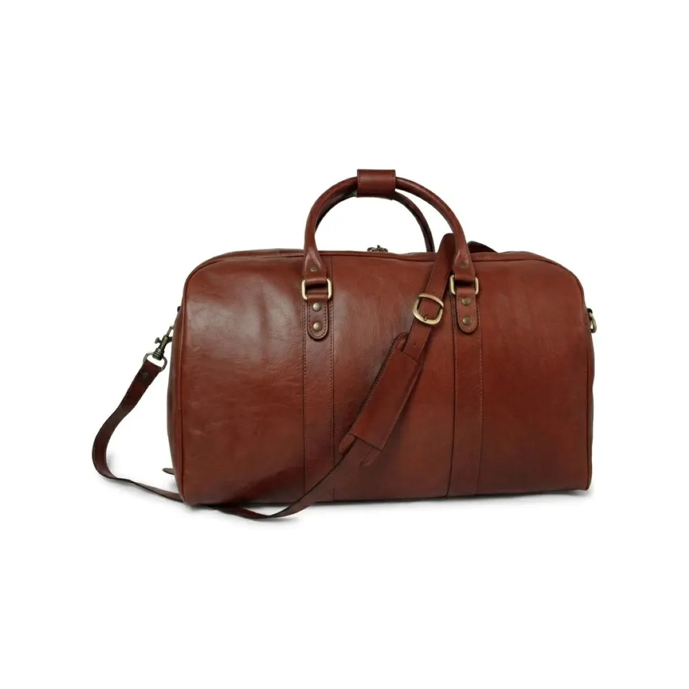 Full grain leather travel bag - Brown
