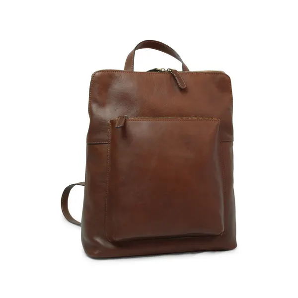 Full grain leather back pack - brown