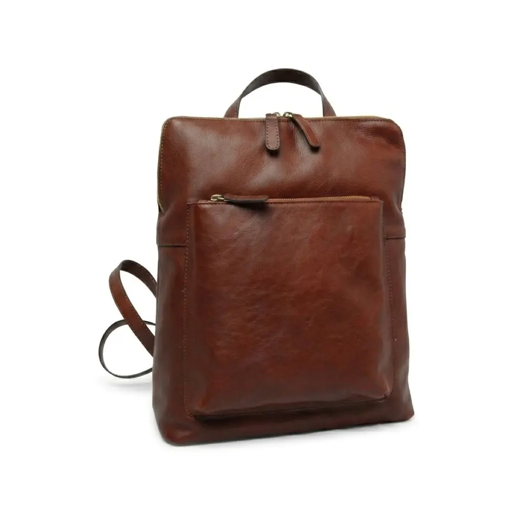 Full grain leather backpack - Brown