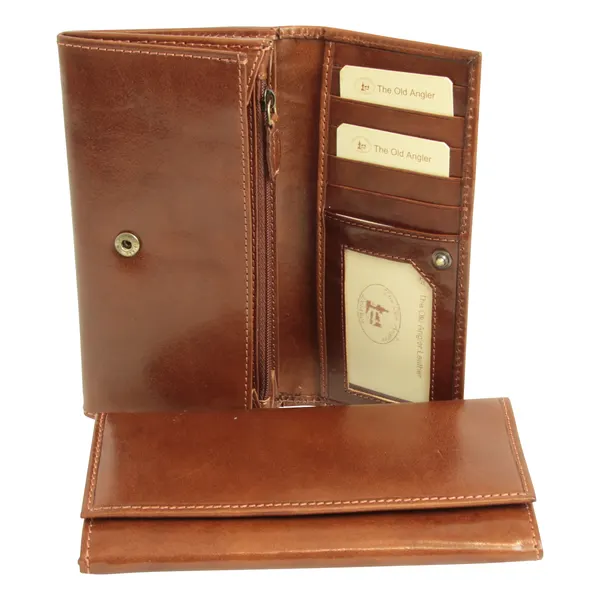 WOMEN'S LEATHER WALLET WITH EXTERNAL POCKET