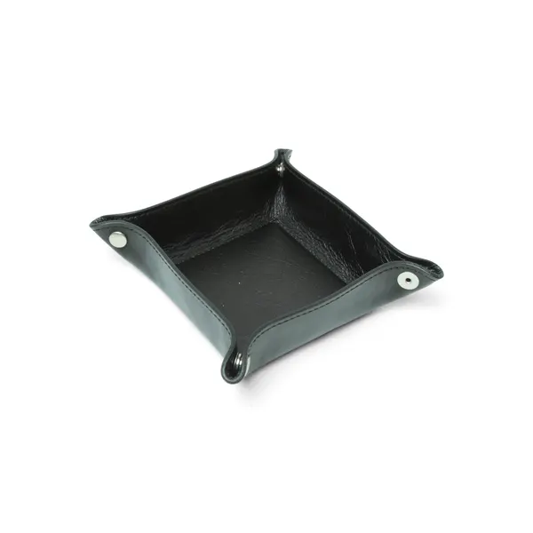 Leather valet tray - cobalt