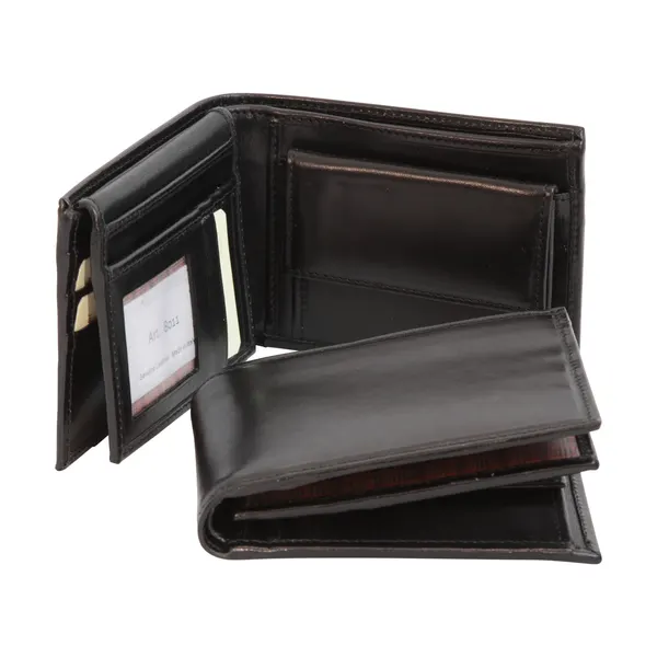 Men’s Leather Wallet with Coin Pocket in Full-Grain Leather.