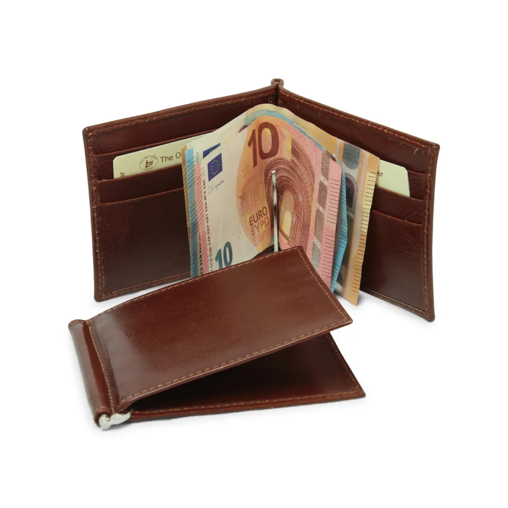Full grain leather wallet with RFID - brown